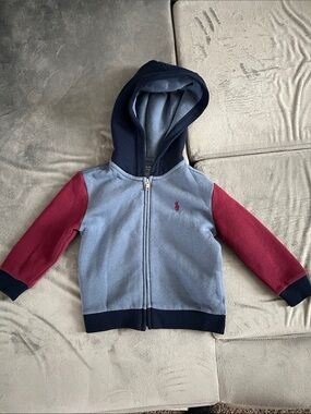 Ralph Lauren Color Block Hooded Zip Jacket- size 18 months